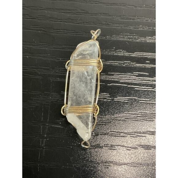 Wire Wrapped Quartz Crystal Pendant - Picture 1 of 3